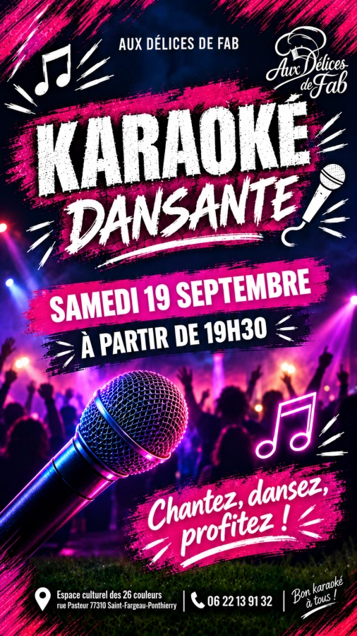 🎤 Karaoké dansant samedi 19 septembre ! Venez chanter, danser et profiter d’une…
