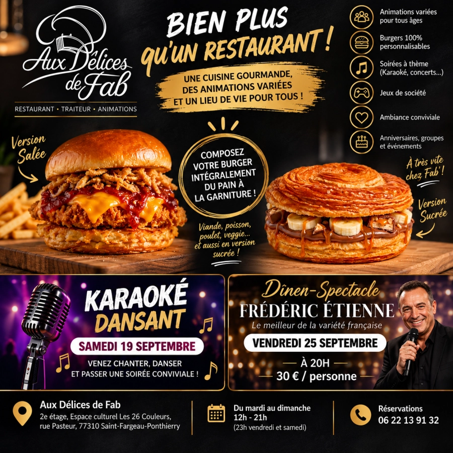 🍔 Bien plus qu’un restaurant ! Composez votre burger du pain à la garniture, en…