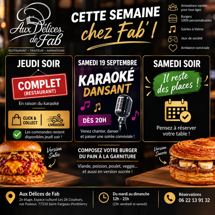 🎤 Ce soir, c’est COMPLET pour notre karaoké ! Merci ❤️ Vous pouvez toujours…