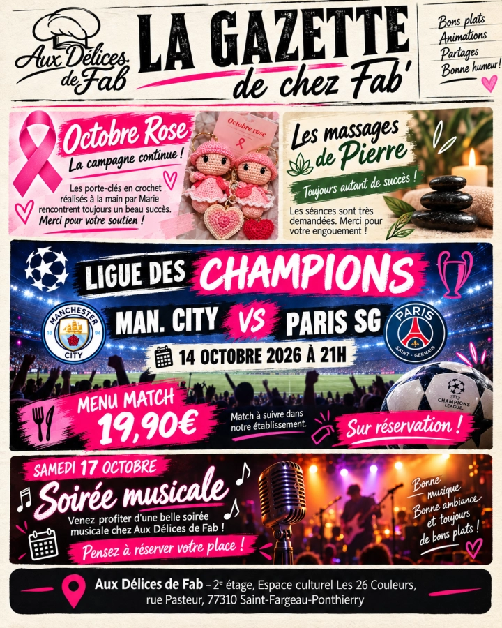 📰 La Gazette de chez Fab’ ! 🎀 Octobre Rose : merci pour les créations de Marie…